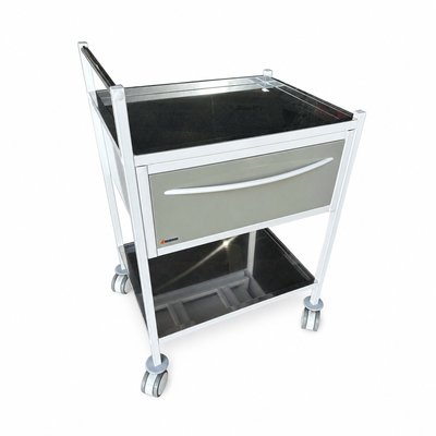 Медицинская тележка с 2 полками и 1 ящиком №1407263