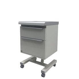 Медицинский стол врача А-012 мобильный с 2 ящиками (основание из прямоугольной трубы)