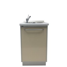 Медицинская тумба А-10М с мойкой из нержавеющей стали, смесителем и корзиной для мусора