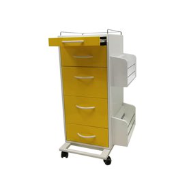 Медицинский столик для косметологов Т-05 с 4 ящиками и 2 боковыми полками